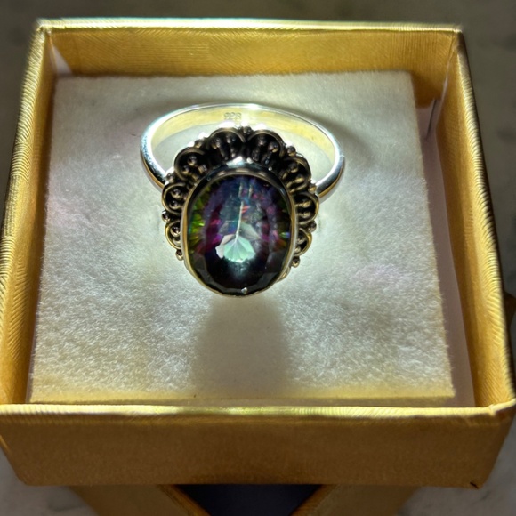 Rainbow Mystic Topaz Sterling Silver Ring Size 9 New In Box! - Picture 13 of 14